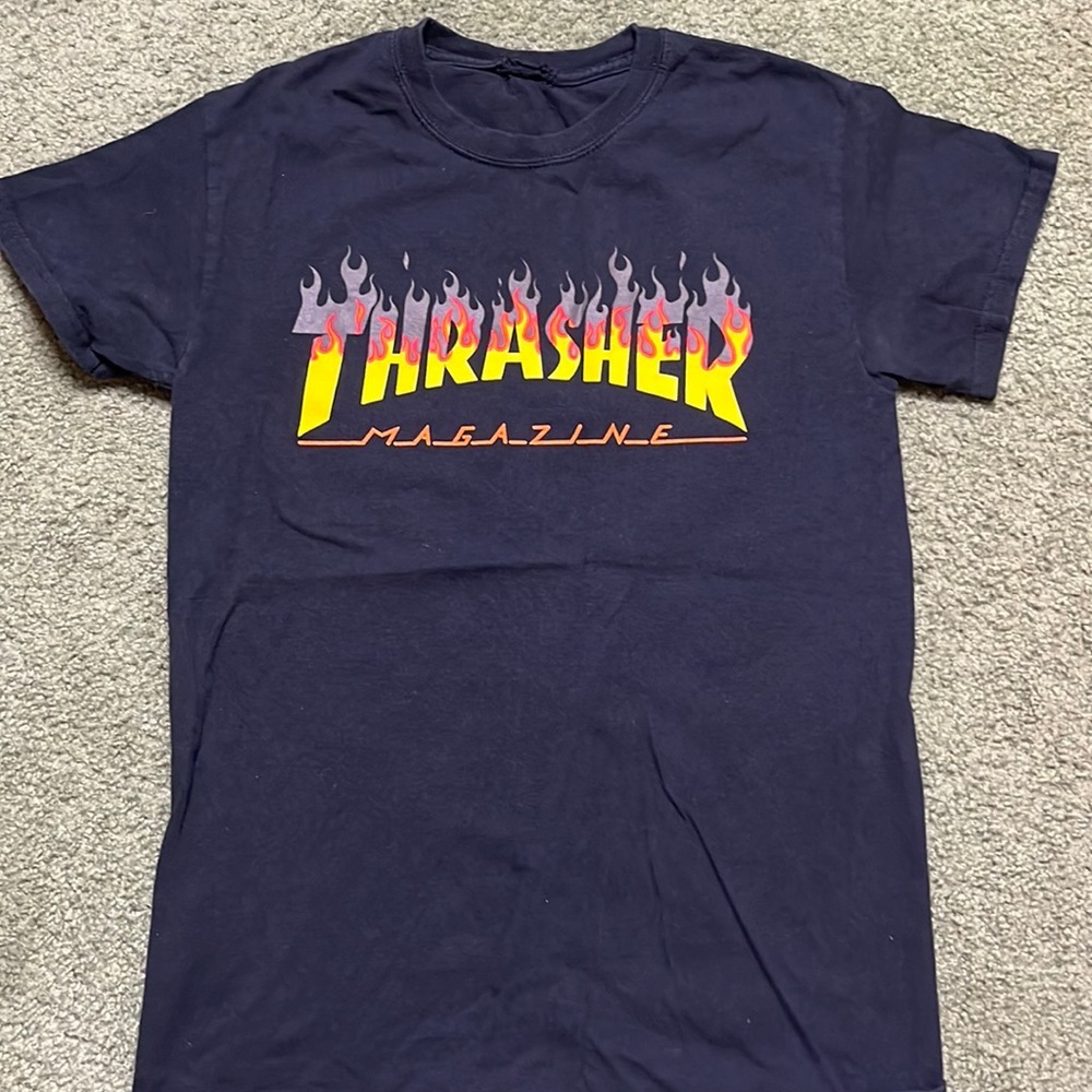 Black, Orange, Red, And Yellow Thrasher shirt - Small